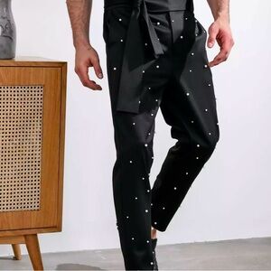 Brunello Pearl High-waisted pants w pearls embellishments for a glamorous look